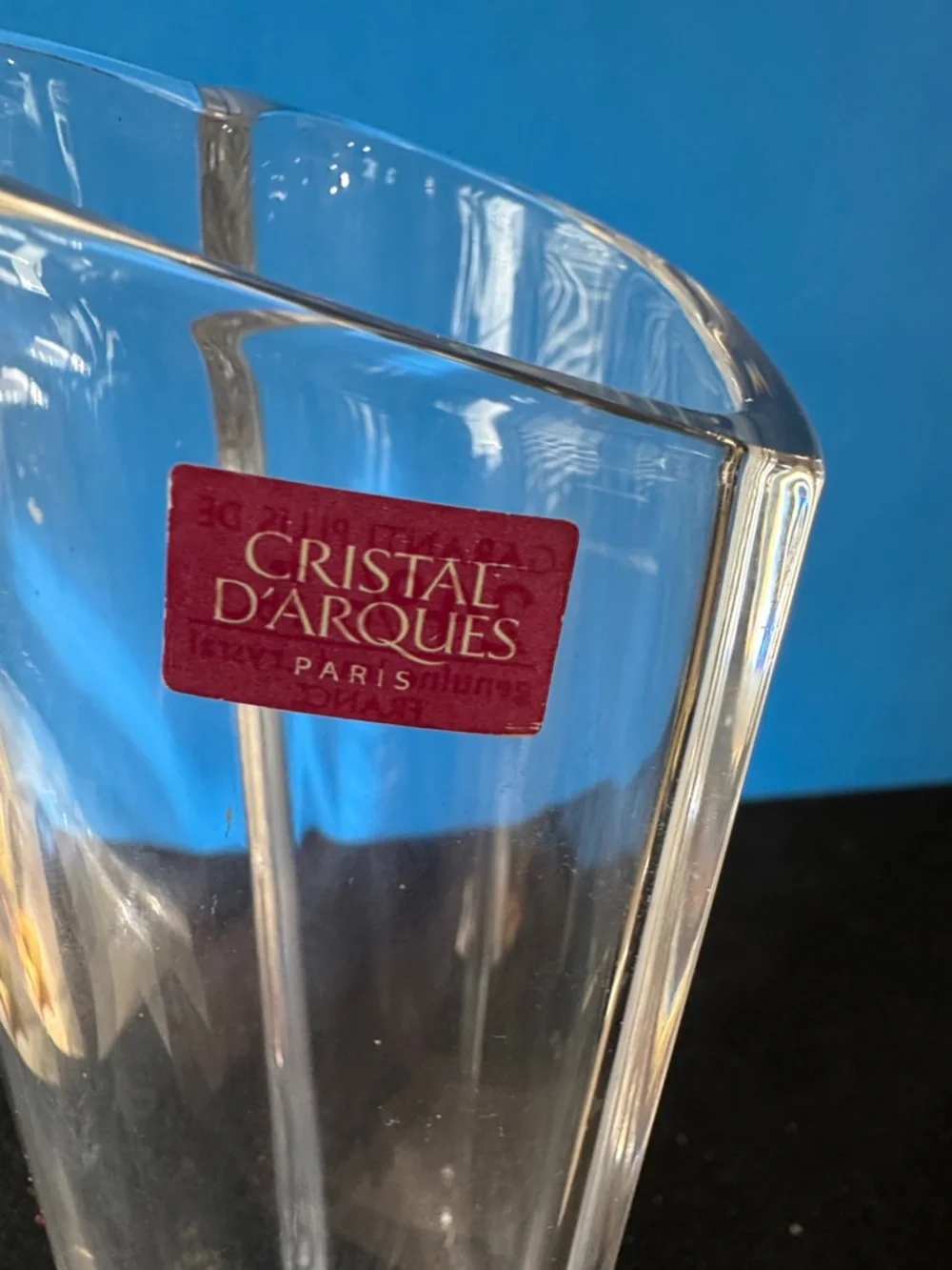 Cristal d'Arques Clear heart shape Glass Vase made in France